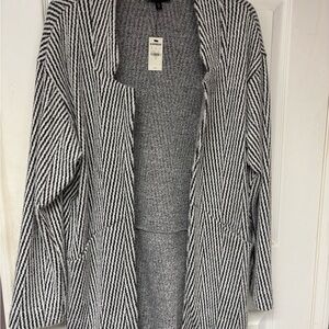 Express Black and White Knit Cardigan